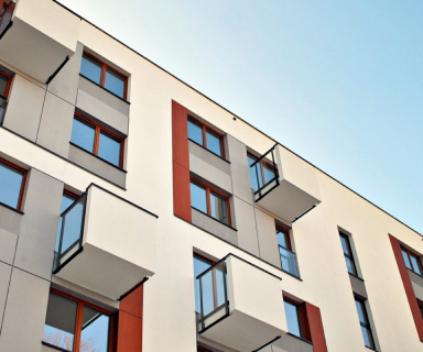 white flats with balcony