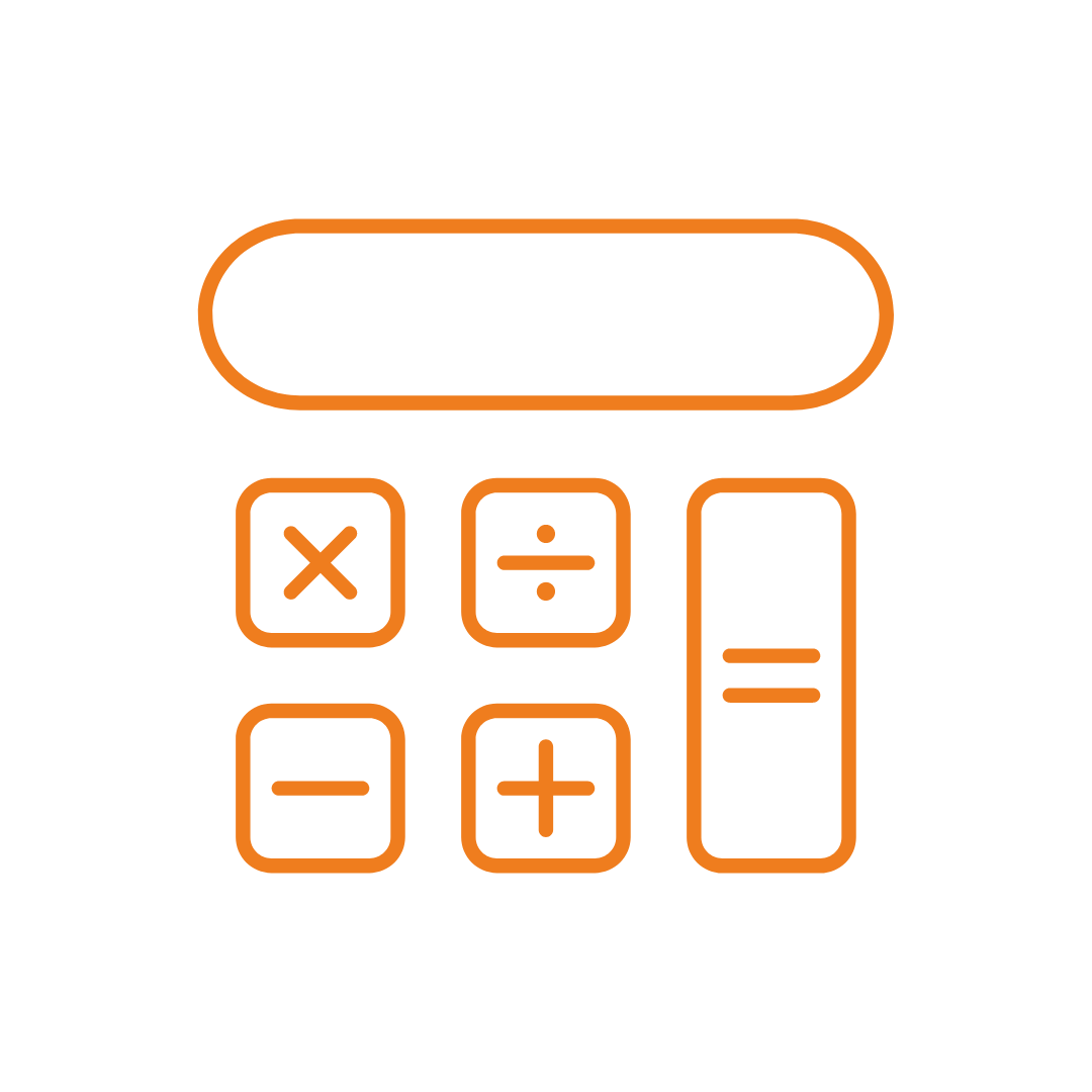 large orange calculator image